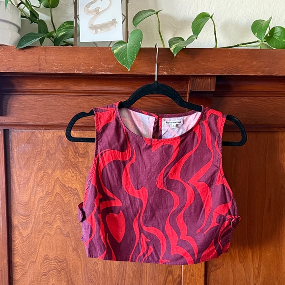 Reformation Tops - Reformation Red and Purple Crop Top